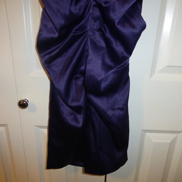 LE-CHATEAU purple plum silky satin cocktail party midi dress - NWT! - Picture 11 of 12